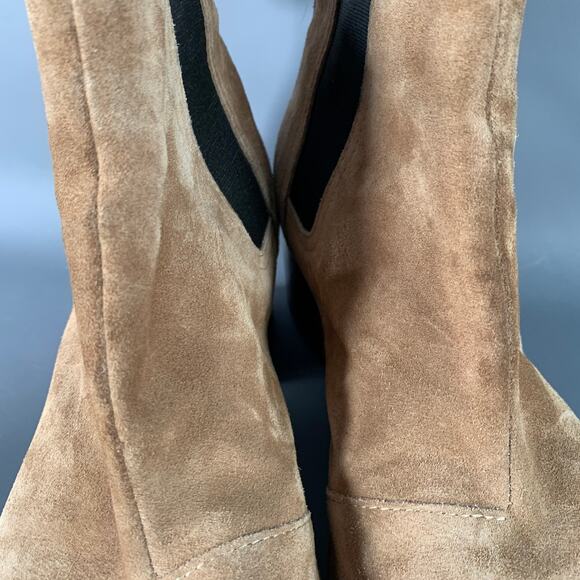 RAG & BONE Size 9 Camel Suede Stacked Heel Chelsea Ankle Boots - Picture 9 of 9